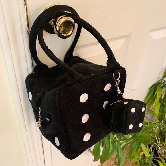 Murval Handbags - Murval Let’s Roll Dice 🎲 black & white handbag.